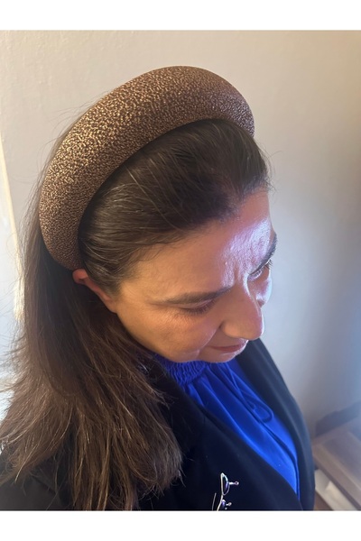 ALS Tasarım Dünyası Gold Color Shiny Padded Hair Crown, Tiara