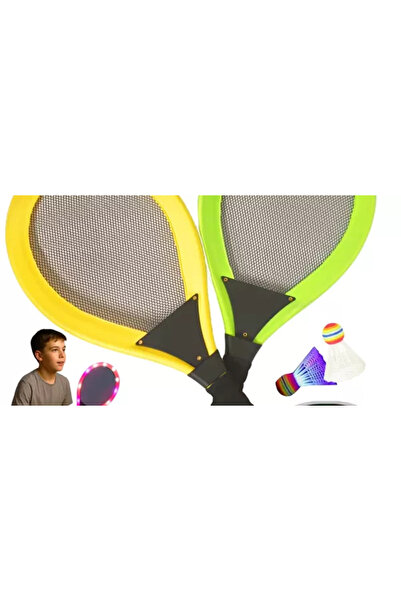 RCO Badminton/Tennis Racket Set with Colorful LED Lights, Yellow/Green