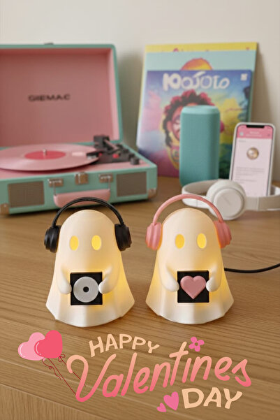 CharmFancy 2'li Sevimli Işıklı Kulaklıklı Hayalet - Sevgililer Günü Hediyesi ...