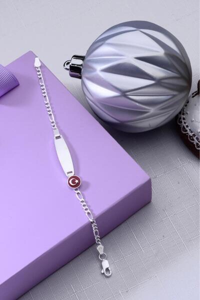 innuendo jewelery 925 Ayar Gümüş Ay Yıldız Bayrak Motifli Erkek Kız Bebek Çoc...