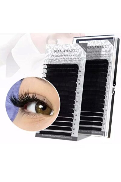 QNAIL Nagaraku İpek kirpik 0.07 Kalınlık C Kıvrım Mix Ipek Kirpik 7- 15 Mm Bo...