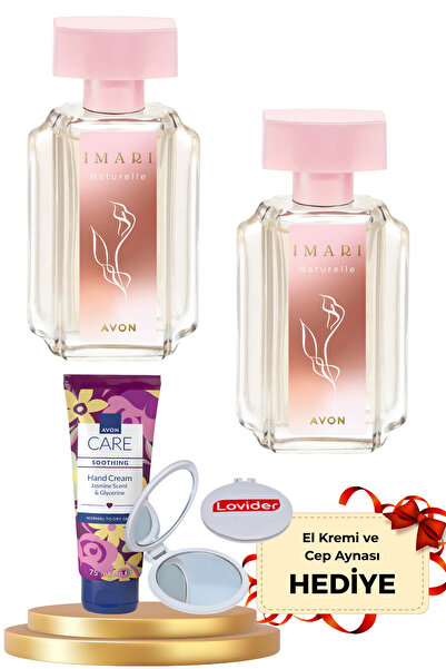 AVON Imari Naturelle Kadın Parfüm EDT 50ml 2'li + El Kremi ve Lovider Cep Aynası