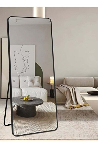 M SMART مرآة بتصميم أنيق، مقاس 160 × 50 سم - مرآة كاملة الطول بإطار معدني أسو...