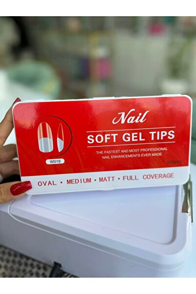 NAIL Soft Gel Tips Oval Medium Mat Full Cover Protez Tırnak