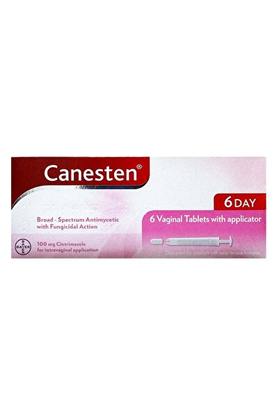 Canesten 6 أقراص مع أداة وضع، 100 ملغ كلوتريمازول
