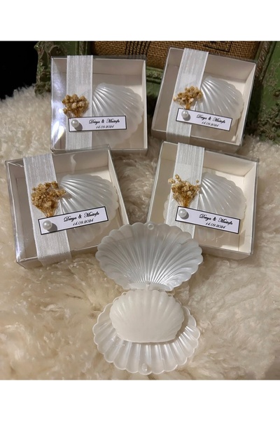 Umera Home 10' lu Nişan Mevlüt Kına Hediyelik İstiridye İncili Mum