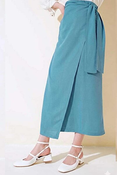 Tesettür Diyarı Women's Bow-Waist Helin Hijab Skirt - Turquoise