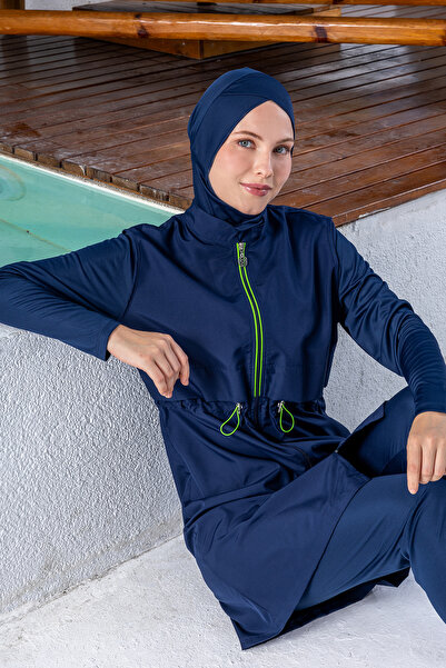 ROZAMAY مايوه ريو جيلي بأكمام طويلة ومقاس كبير للنساء المحجبات 3314-P