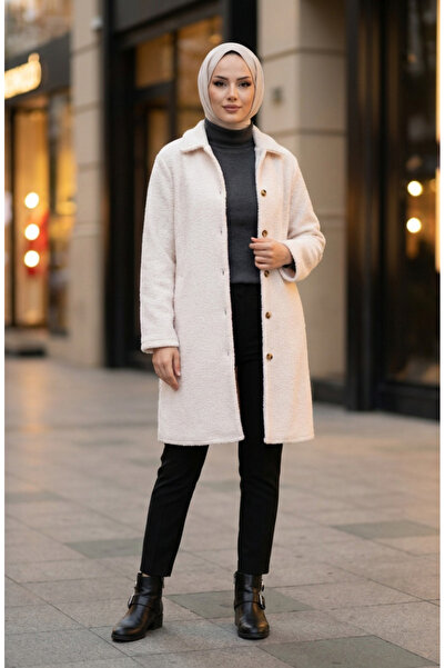 sefamerve Șapcă de iarnă cu nasturi 2220-03 Crem