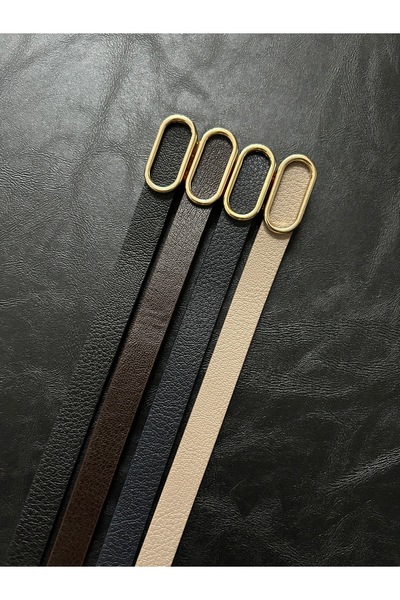 LİA KEMER 4-Piece Women's Gold Buckle Belt Waist Belt Coat Belt Dress Belt Pa...