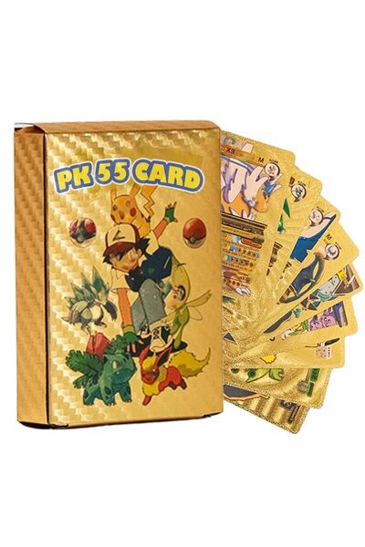 JPT 50 Metallic PVC Waterproof Pokemon Cards Set