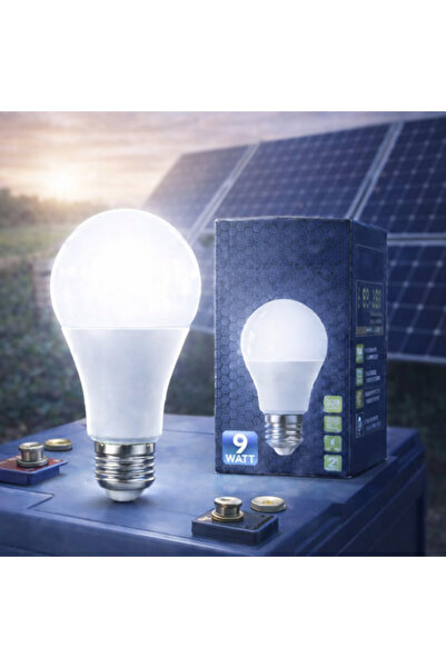 kialed 9W E27 12V 24V DC LED Ampul Beyaz Işık | Solar – Akü Uyumlu