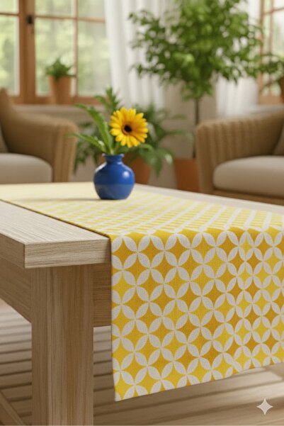 Rona Home Mustard Yellow Geometric Patterned Luxury Runner - Premium Quality ...