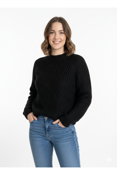 ANBLYs COLLECTION Crew Neck Skirt and Cuffed Sleeves Extra Soft Knitwear Wome...