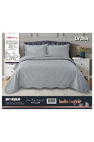 Bella Home Lydia Çift Kişilik Kadife Yatak Örtüsü