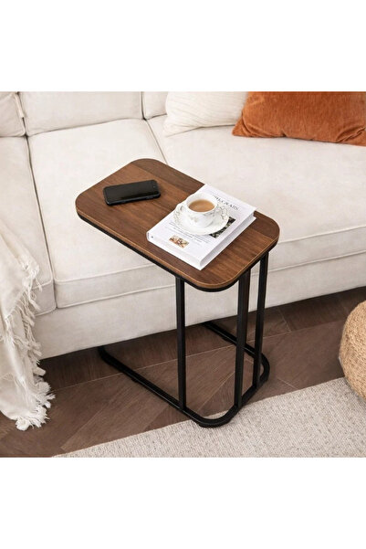 Vi Markets Modern rectangle coffee table featuring a warm wooden top