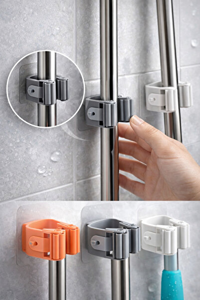 BEYZANA 1 Adet Paspas Süpürge Fırça ve Mop Askısı Sap Tutucu Mutfak Askı