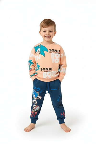 SONGÜLBERİK طقم رياضي للأولاد مطبوع عليه شخصية سونيك