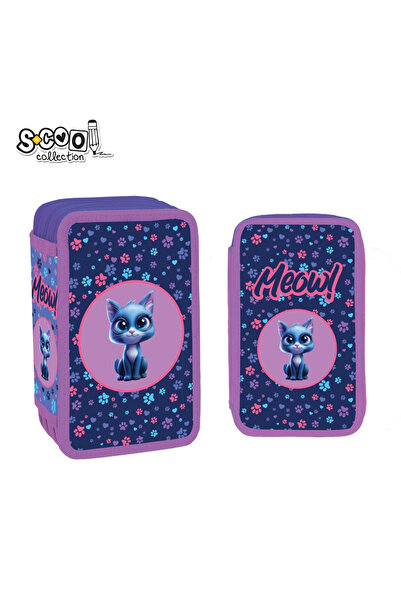 OEM Unequipped pencil case, 3 zippers, MEOW