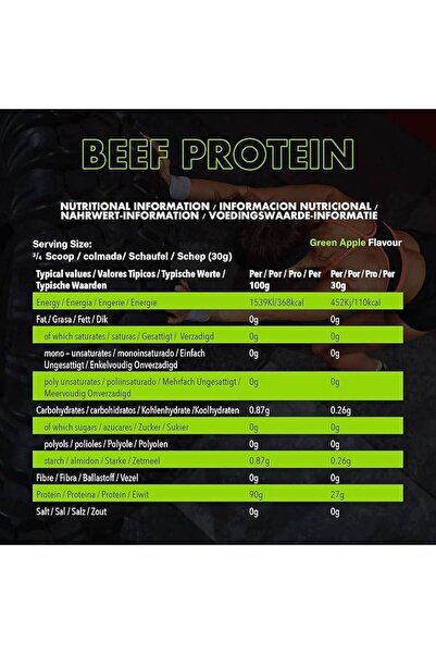 NXT Nutrition نكست نيوتريشن - بيف بروتين ايزوليت – 450 جرام - تفاح أخضر