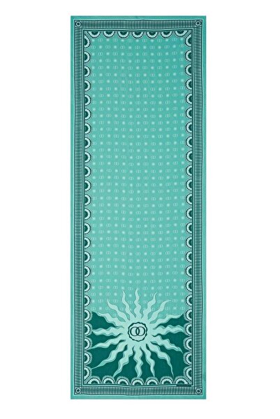 Imannoor Floş Viskon Şal - Logolu Yıldız - Turkuaz