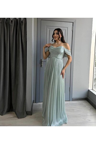 Shad فستان سهرة أنيق بقصة أوف شولدر