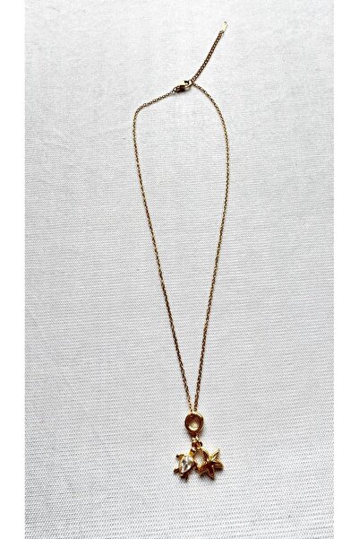 LuneraDesign Gold Color Turtle and Starfish Figured Chain Necklace (Bijouterie)