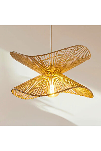 Arslan tekstil Lotus Yaprak Form Doğal İp Avize