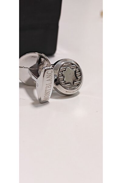 Montblanc Silver round cufflinks: The epitome of luxury in every detail.