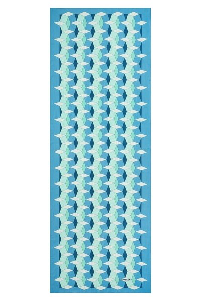 Imannoor Floş Viscose Shawl - Zigzag Pattern - Turquoise