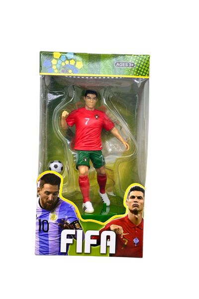 JPT Figurină de fotbal Ronaldo - Echipament roșu 16 cm