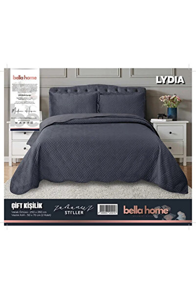 Bella Home Lydia Çift Kişilik Kadife Yatak Örtüsü