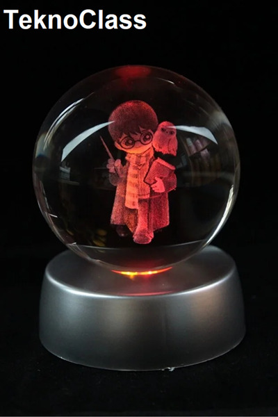 Canderel Harry Potter Cam Küre Işıklı Standlı Hediye
