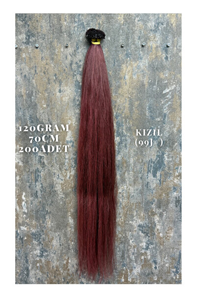 HalitCan HairKing 70 CM Kızıl Renk(99J#) %100 Gerçek Özbek Saçı – 200 Adet 0....
