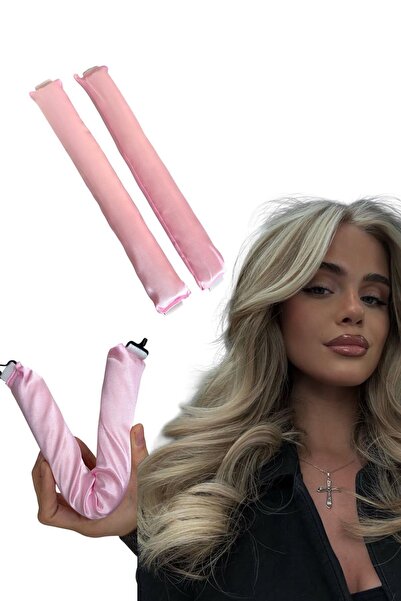 TAKIŞTIR Ροζ Χρώμα Σατέν Λουκάνικο Μαλλιών για Χωρίστραση Μαλλιών χωρίς Θερμό...