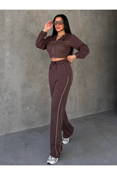 Pelin Jeans Leather-Detail Zippered Suit (Modal Fabric)