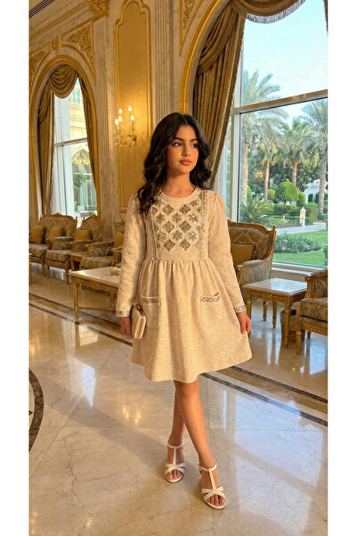 ATA7 فستان الرمادي المزركش