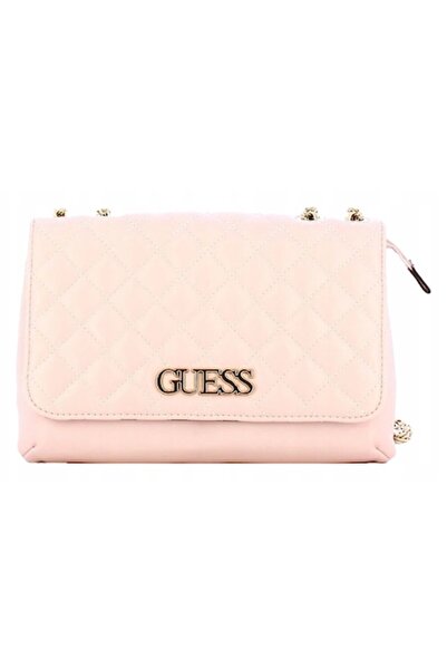 Guess Women's Shoulder Bag, Small Quilted Pink Original Logo