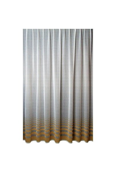 TREI STEJARI Curtain, model 5112K, white with brown stripes