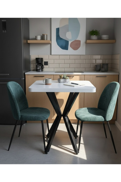 MASA MUTFAK CAFE BALKON BAHÇE RESTORAN YEMEK MASASI 70X70 METAL AYAK KALINLAŞ...