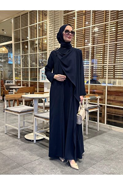 NS Moda Tesettür Nur Dress Navy Blue-Model 566