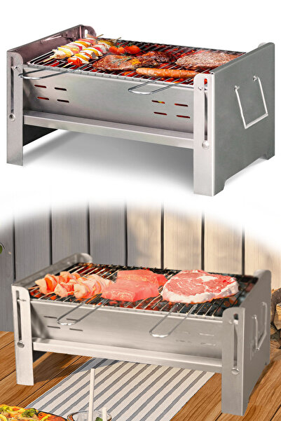 TechnoStation Katlanır Paslanmaz Yer Kaplamayan Mangal Seti Kolay Kurulabilir...