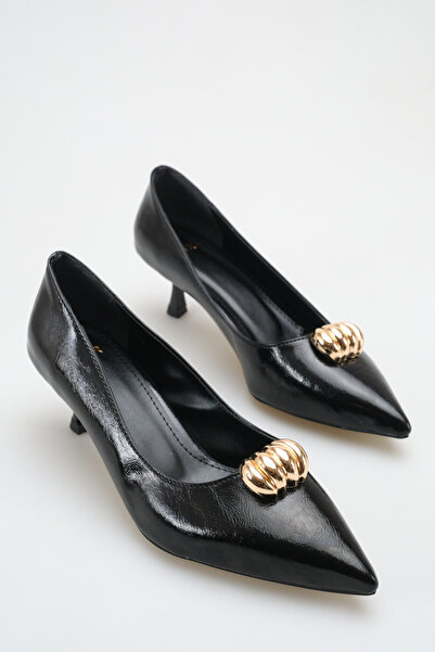 meyra'nın ayakkabıları Women's Buckle Detailed Heeled Shoes Black Yanki