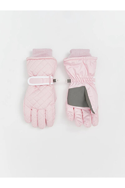 LC Waikiki Lcw Kids Pink Patterned Girls' Snow Gloves