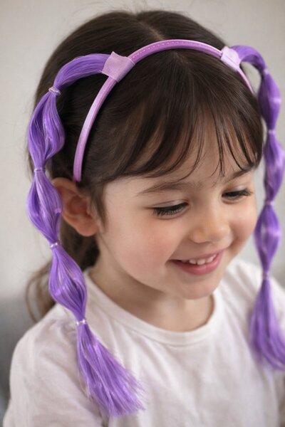 TAKIŞTIR Παιδικό στέμμα με λεπτομέρεια σε μωβ χρώμα για τα μαλλιά