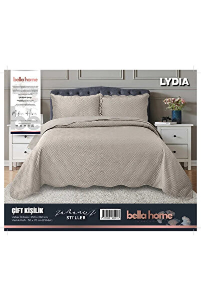 Bella Home Lydia Çift Kişilik Kadife Yatak Örtüsü