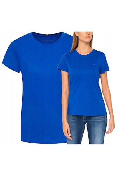 Tommy Hilfiger Women's Classic Logo Premium Basic T-shirt Navy Blue Size L