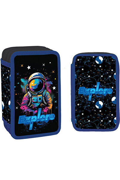 OEM Equipped pencil case, 3 zippers, 38 pieces, EXPLORE