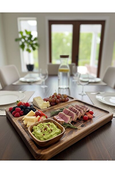 SAMMWOOD NATURAL Wooden CHEESE PRESENTATION PLATE, COFFEE PLATE, COFFEE Tray