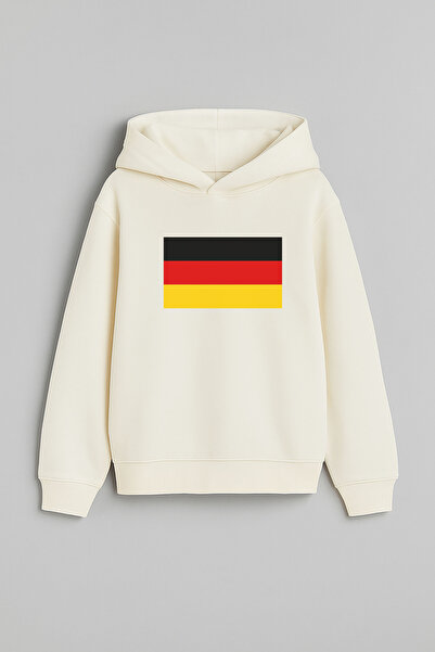 MODA سترة ألمانيا برايدل مطبوع إيكرو للأطفال ذات قلنسوة